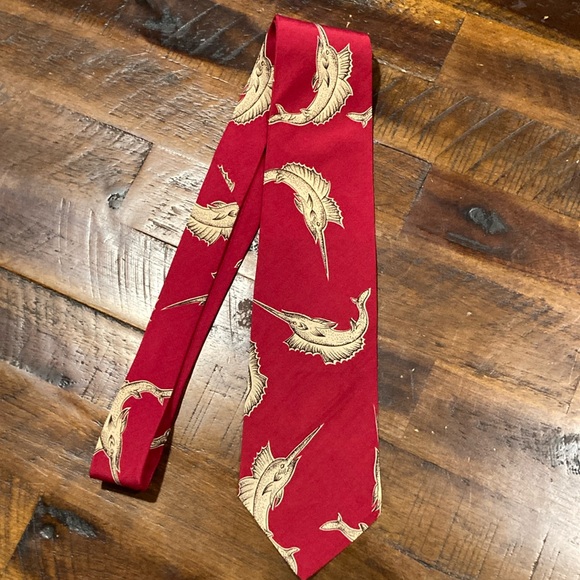 vintage Polo Ralph Lauren Nordstrom silk swordfish tie - Picture 2 of 9